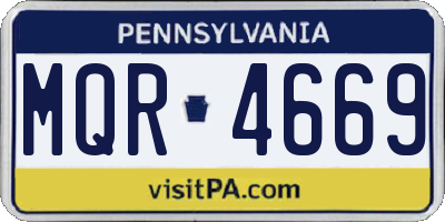 PA license plate MQR4669