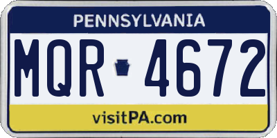 PA license plate MQR4672