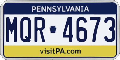PA license plate MQR4673