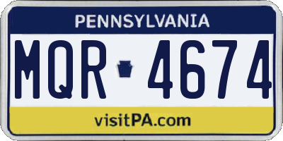 PA license plate MQR4674