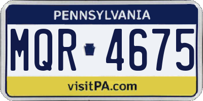 PA license plate MQR4675