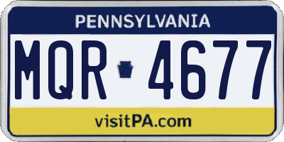 PA license plate MQR4677