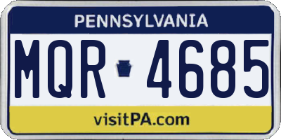 PA license plate MQR4685