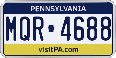 PA license plate MQR4688