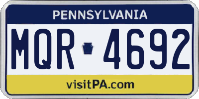 PA license plate MQR4692