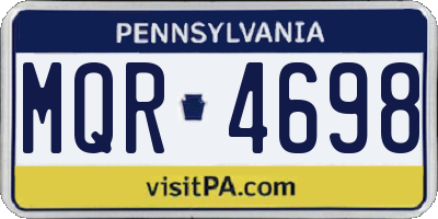 PA license plate MQR4698