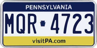 PA license plate MQR4723