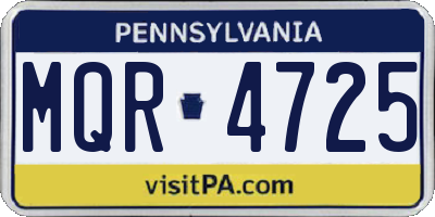 PA license plate MQR4725