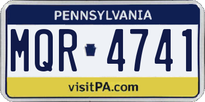 PA license plate MQR4741