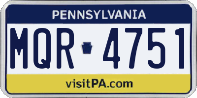PA license plate MQR4751