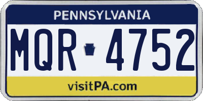 PA license plate MQR4752