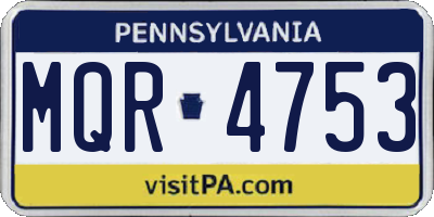 PA license plate MQR4753