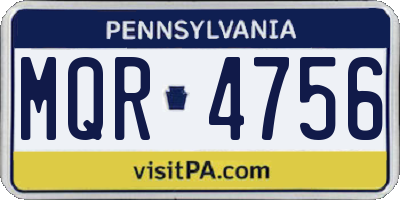 PA license plate MQR4756