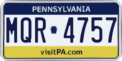 PA license plate MQR4757