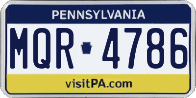 PA license plate MQR4786