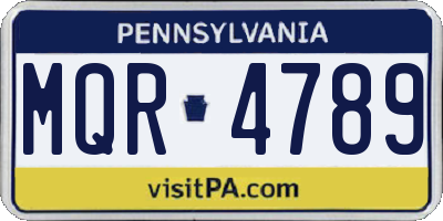 PA license plate MQR4789