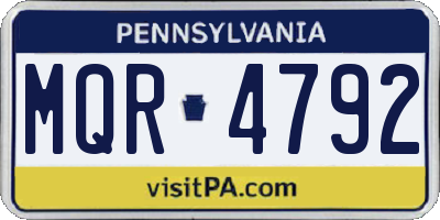 PA license plate MQR4792