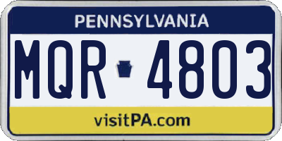 PA license plate MQR4803