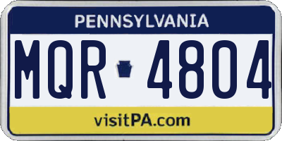 PA license plate MQR4804