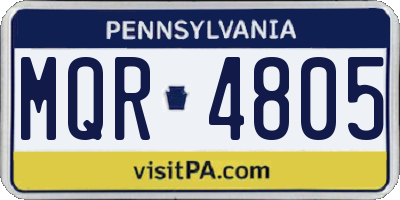 PA license plate MQR4805