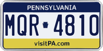 PA license plate MQR4810