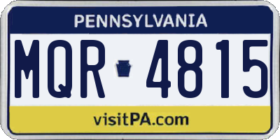 PA license plate MQR4815