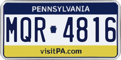 PA license plate MQR4816