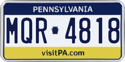 PA license plate MQR4818