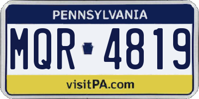 PA license plate MQR4819