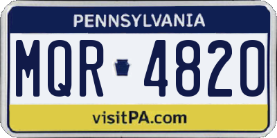 PA license plate MQR4820