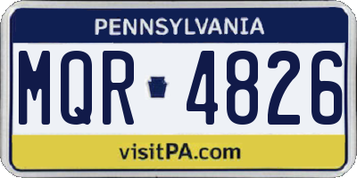 PA license plate MQR4826