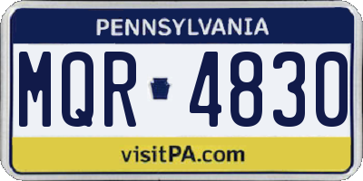 PA license plate MQR4830