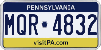PA license plate MQR4832