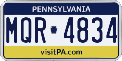 PA license plate MQR4834