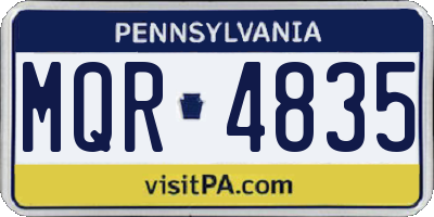 PA license plate MQR4835