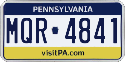 PA license plate MQR4841