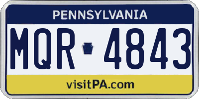 PA license plate MQR4843