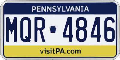 PA license plate MQR4846
