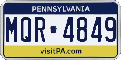 PA license plate MQR4849
