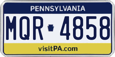 PA license plate MQR4858
