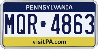 PA license plate MQR4863