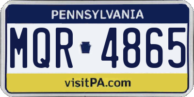 PA license plate MQR4865