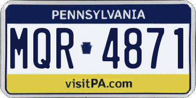 PA license plate MQR4871