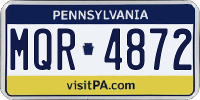 PA license plate MQR4872