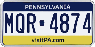 PA license plate MQR4874