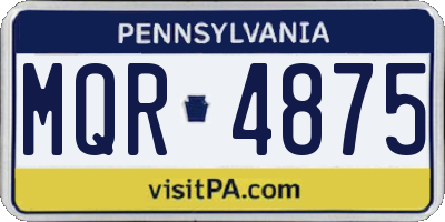 PA license plate MQR4875