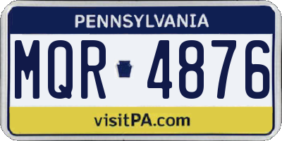 PA license plate MQR4876