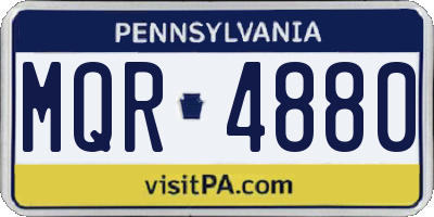 PA license plate MQR4880