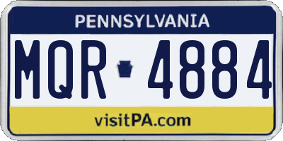 PA license plate MQR4884