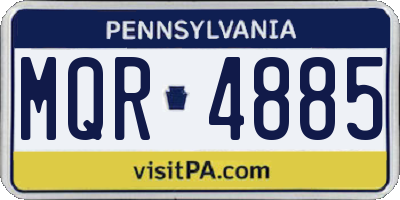 PA license plate MQR4885